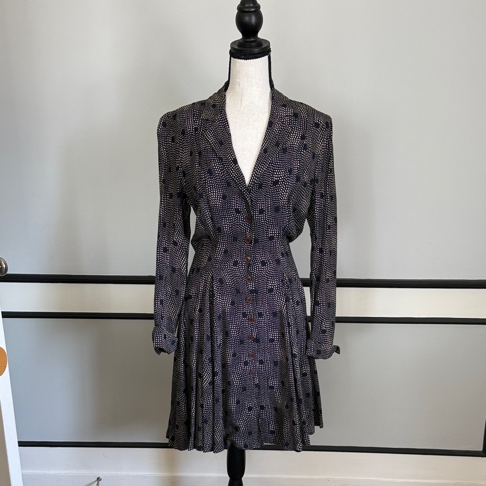 Norma Kamali Black and Gray Long Sleeve Dress